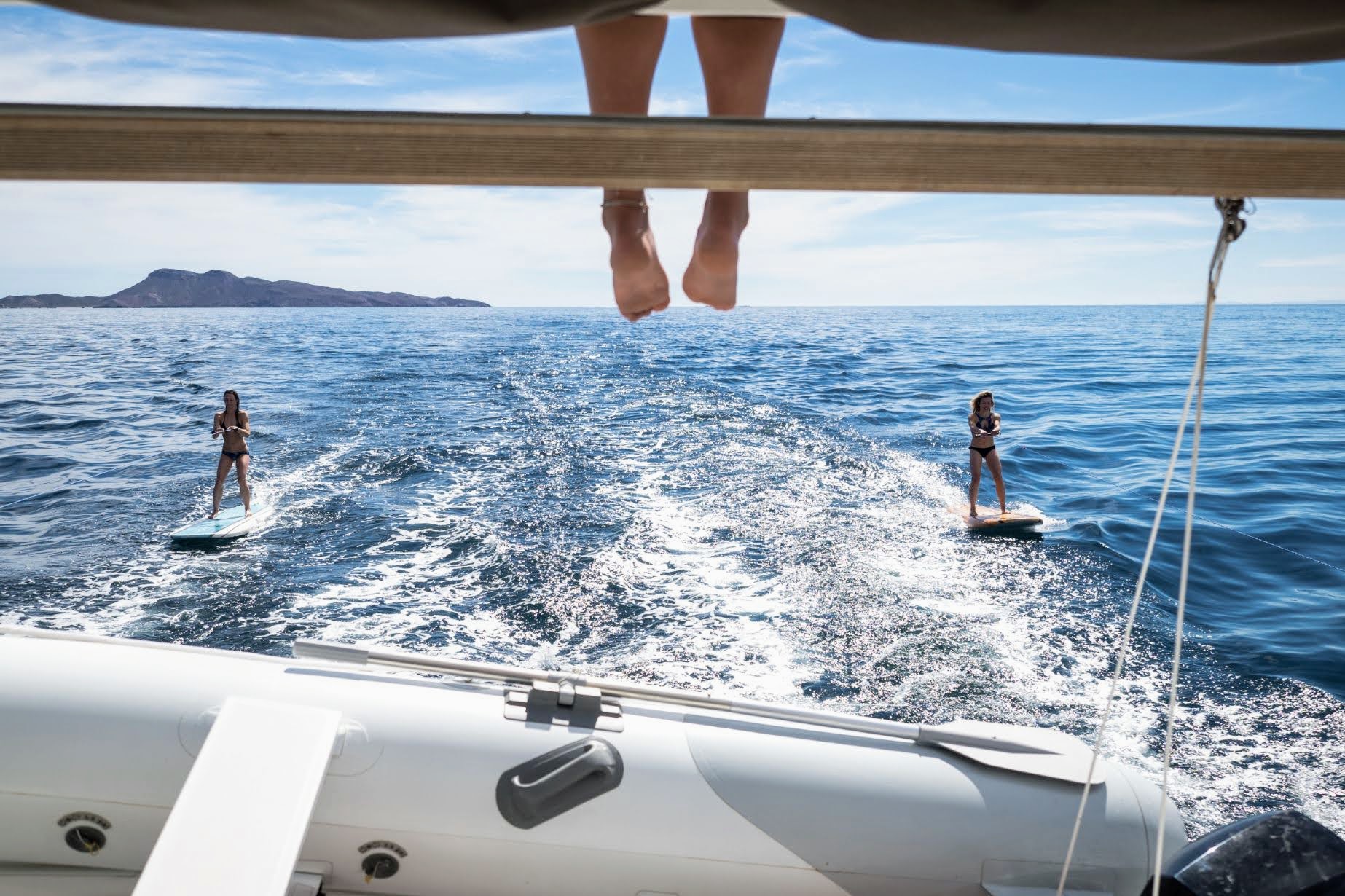 Wind sports from catamaran