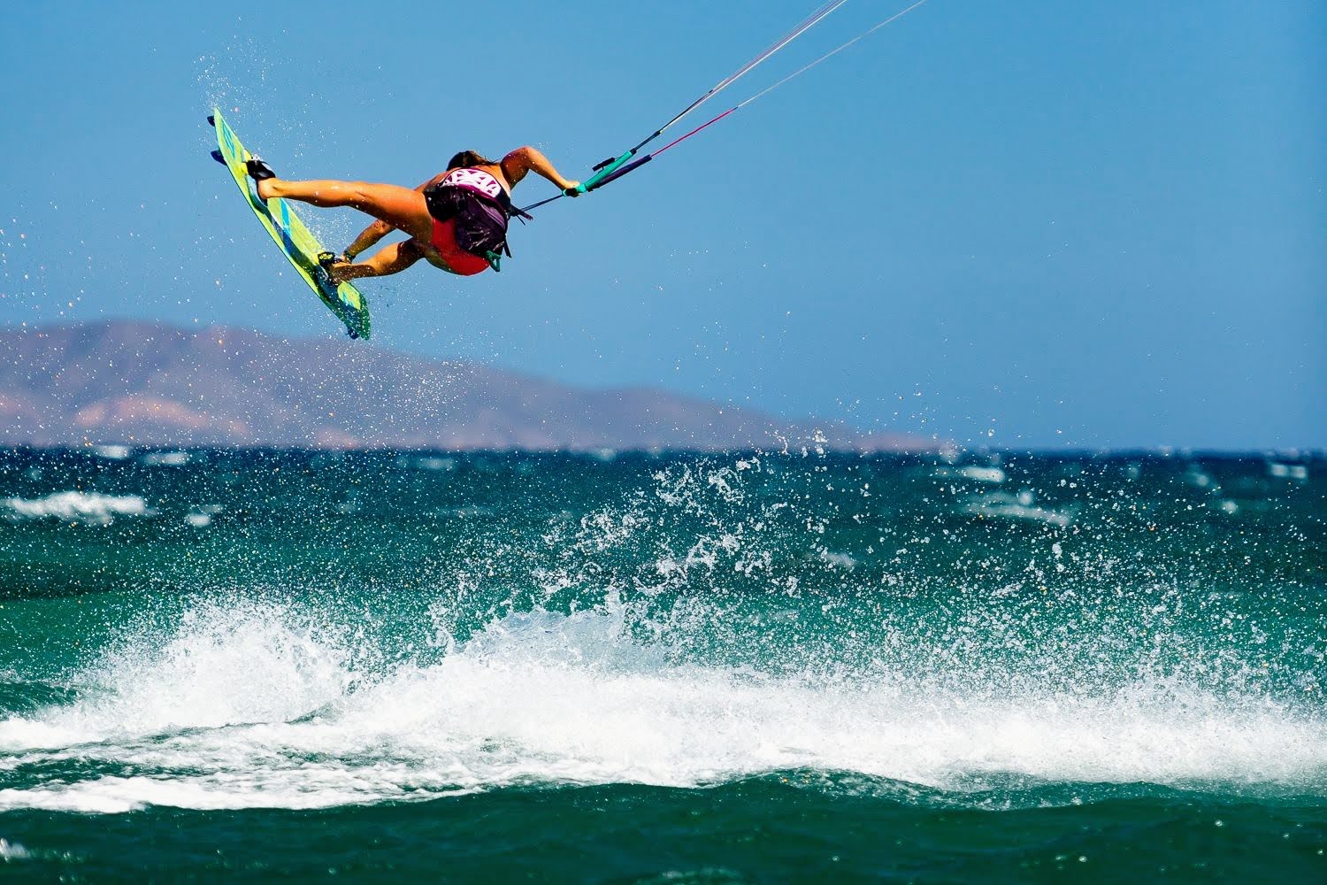 Kiteboarding session from the catamaran in Baja