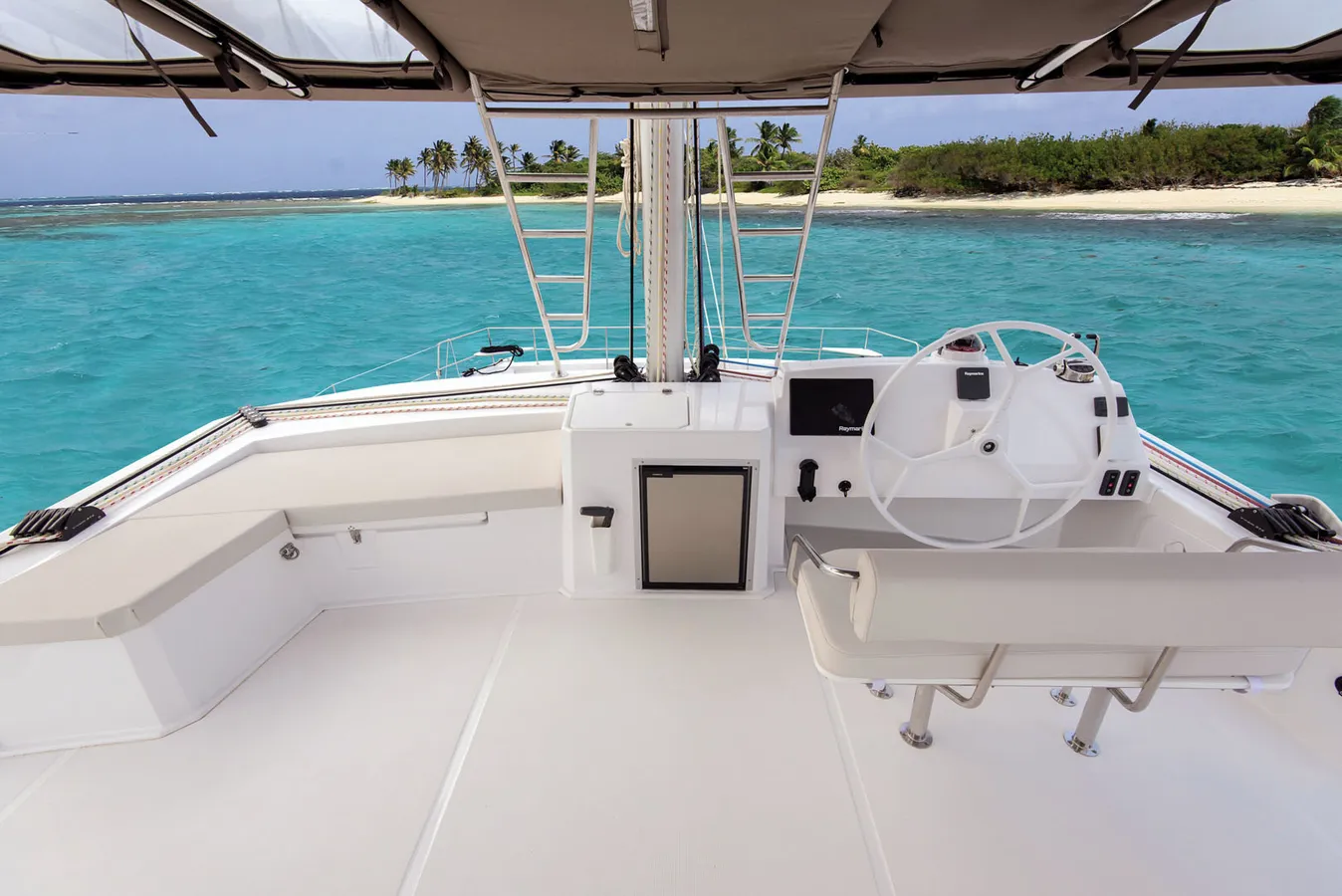 Catamaran on the water