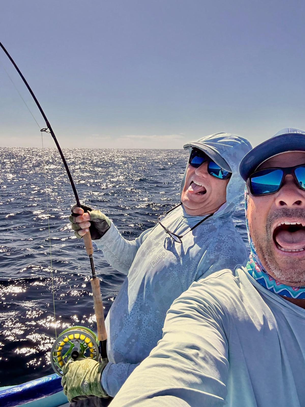 Fly fishing Palapas Ventana La Ventana BCS Mexico - shoreline roosters