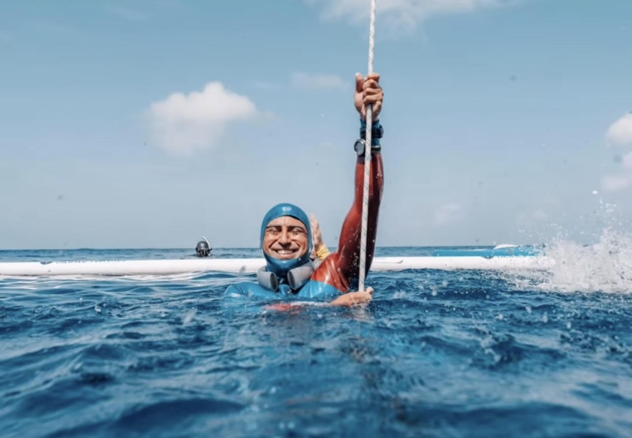 Johnny Carabajal after a dive in the Sea of Cortez