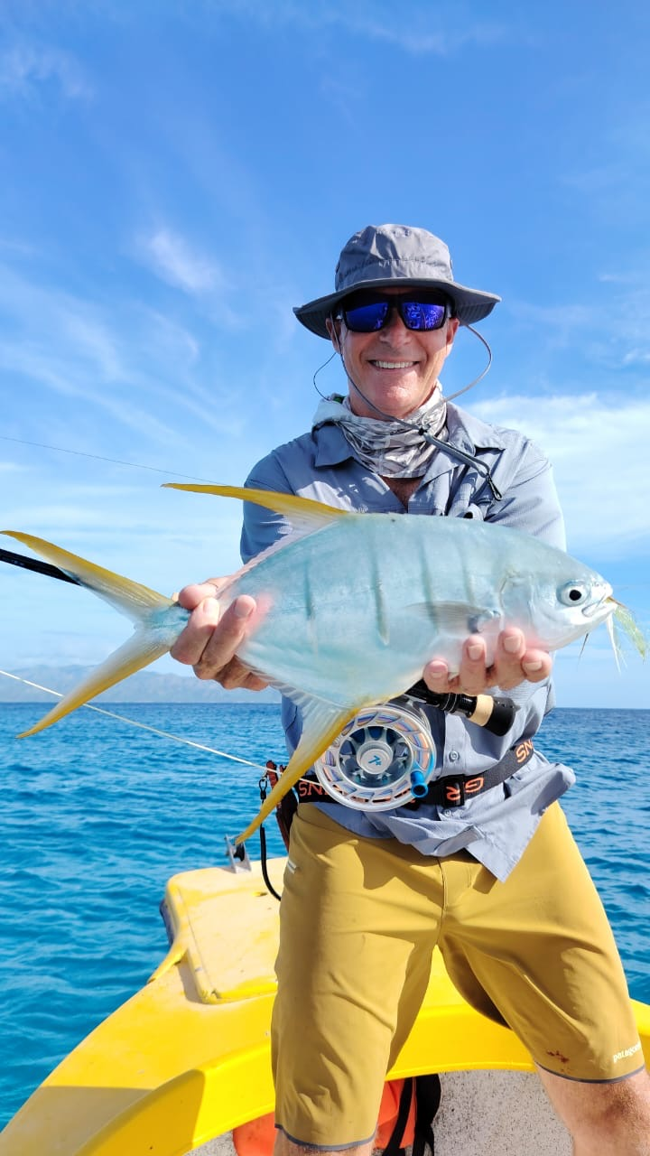 Permit fly fishing Palapas Ventana La Ventana BCS Mexico Fly fishing Palapas Ventana La Ventana BCS Mexico - permit catch