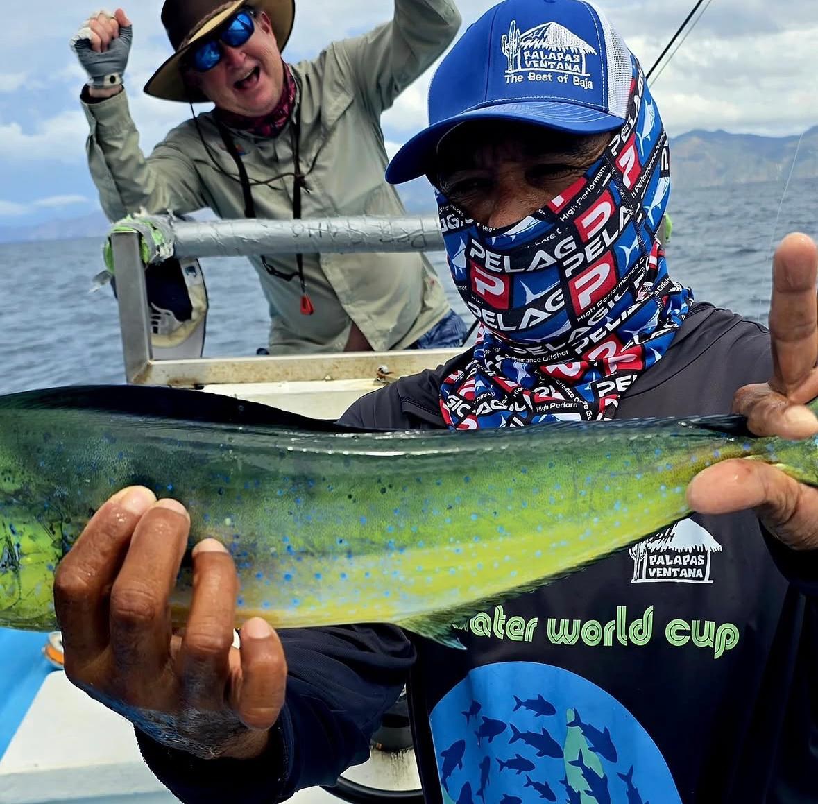 Palapas Ventana captain with a fresh catch on La Ventana Bay
